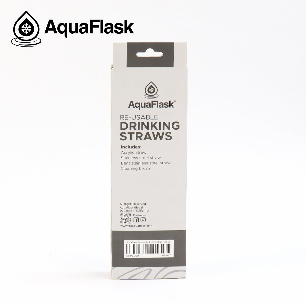 AquaFlask Steel Straw Set