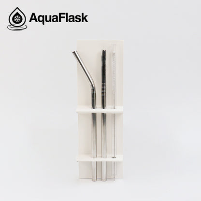 AquaFlask Steel Straw Set