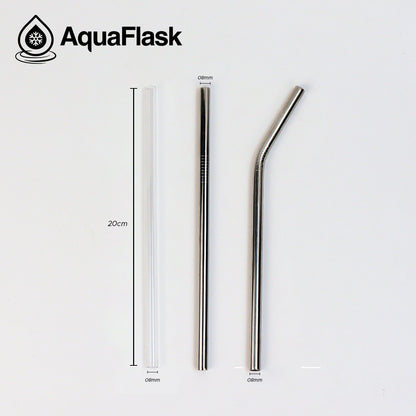 AquaFlask Steel Straw Set