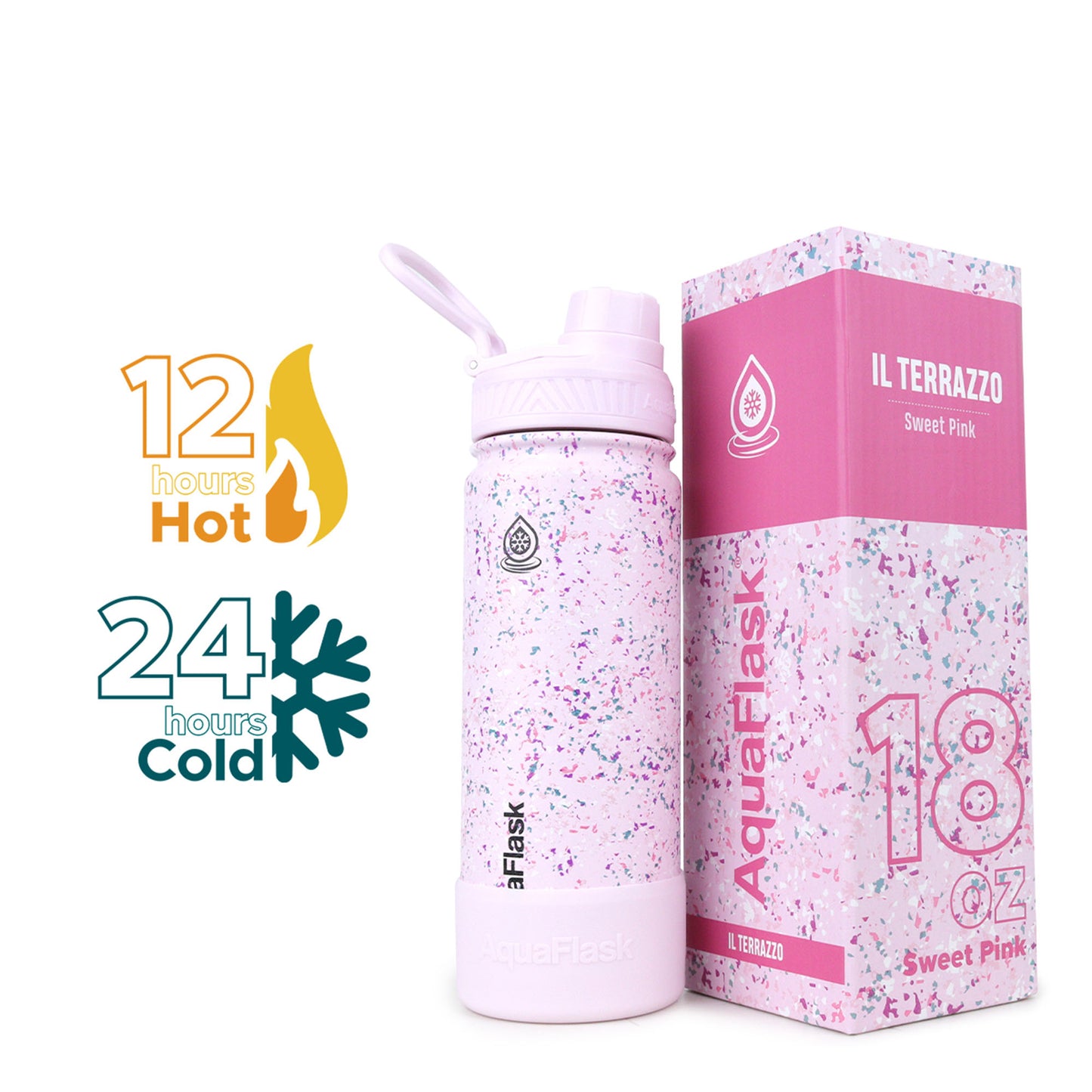 AquaFlask IL Terrazzo 真空保温水瓶 530 毫升（18 盎司）