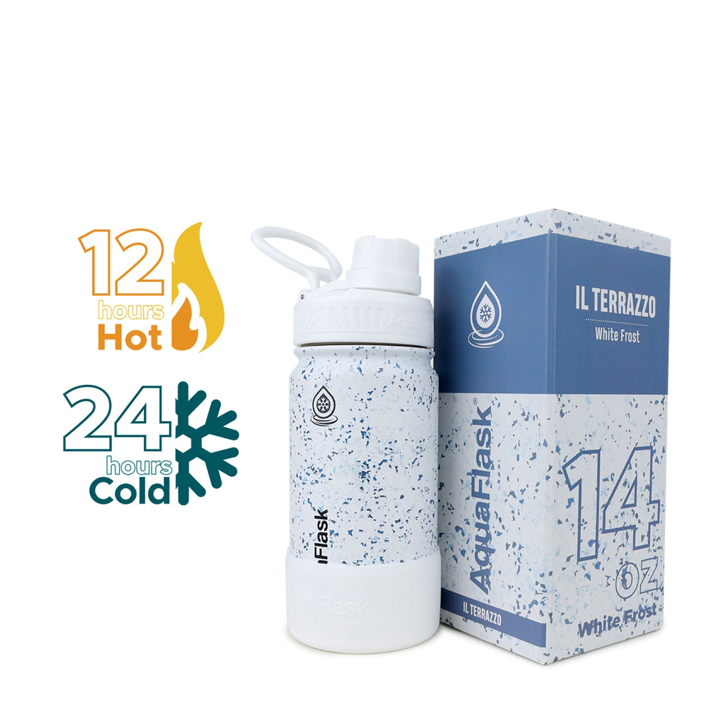 AquaFlask IL Terrazzo 真空保温水瓶 415 毫升（14 盎司）